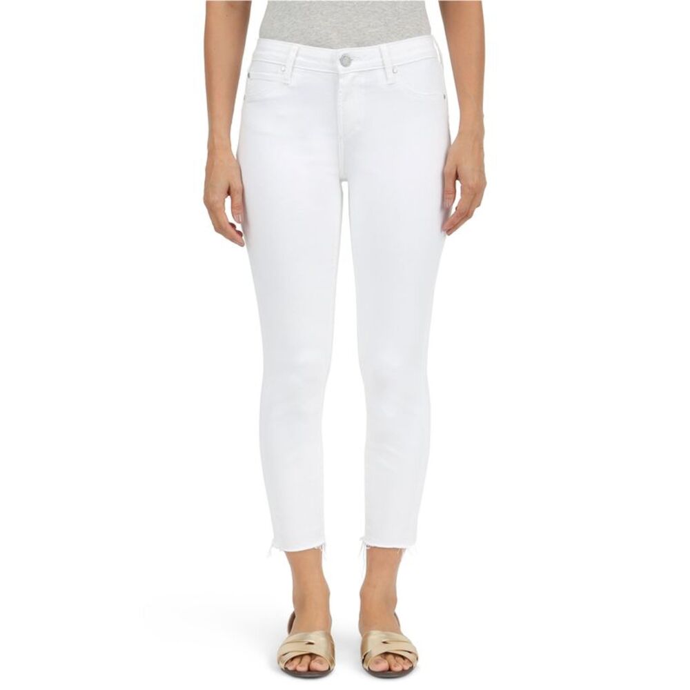 Articles of Society Womens Katie Straight Leg Regular Cropped Jeans, White, 2...